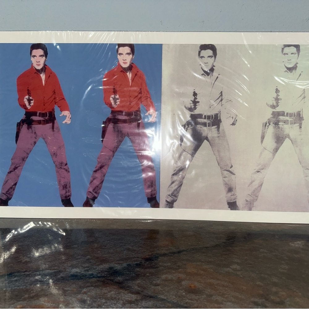 After Andy Warhol Elvis I & II 1964 Artland Masterpiece Iris print 16" x 30" COA